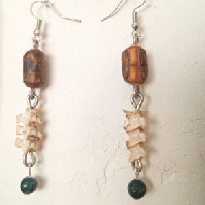 Snake Spine Earrings with Crystal